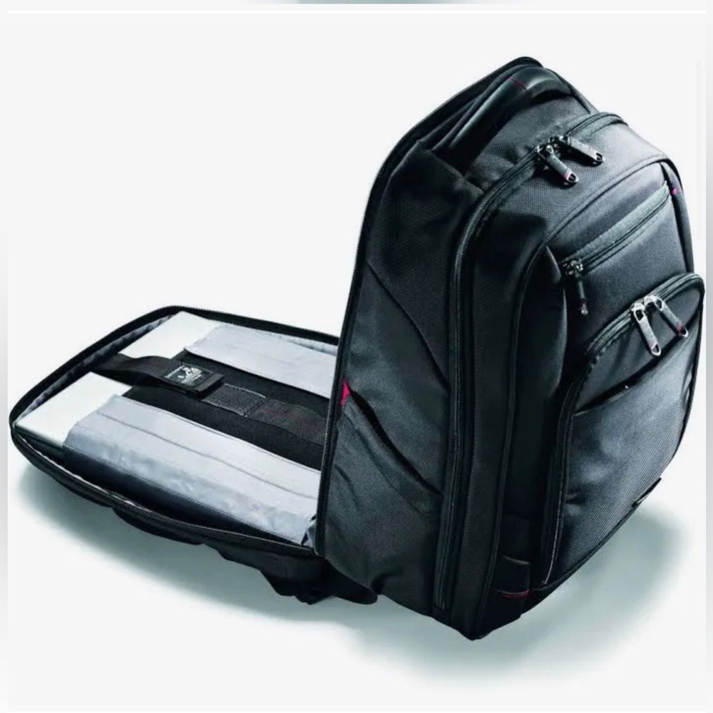 Samsonite Black Backpack with Subtle Red Trim NWT - image 6